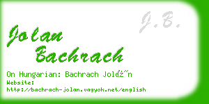 jolan bachrach business card